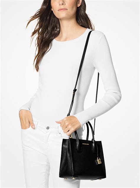 michael kors mercer pebble leather crossbody wearing|Michael Kors mercer best badger.